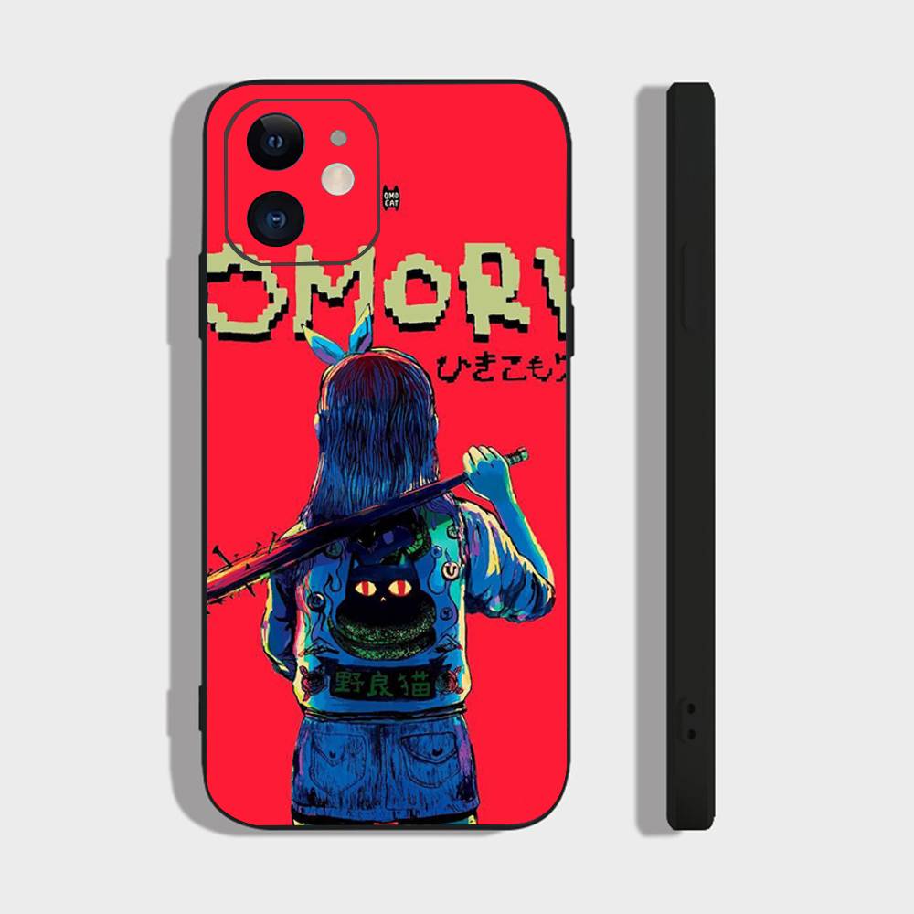 Game Anime Style Omori Phone Case For IPhone 17 Air 16 15 14 13 Pro Max 11 12 Black Silicone Cover