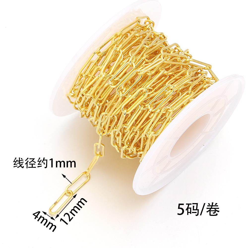 5Yards/Roll 12x4mm Paperclip Iron Chain Metal Bulk Link Chains For Jewelry Making DIY Necklace Bracelets Accessories Wholesale