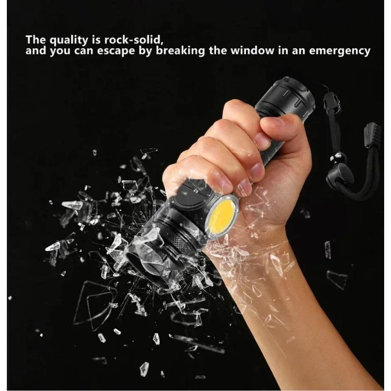 High Power LED Flashlight TYPE-C Rechargeable Aluminum Torch Outdoor Searchlight Portable Camping Light with Telescopic Zoom