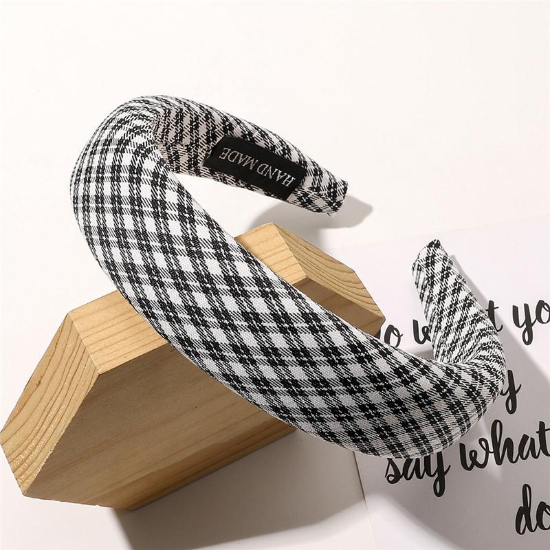 3CM Vintage Women Lattice Headband Lady Girls Sponge Press Hair Hoop Female Casual Shopping Head Wears Hair Accessories