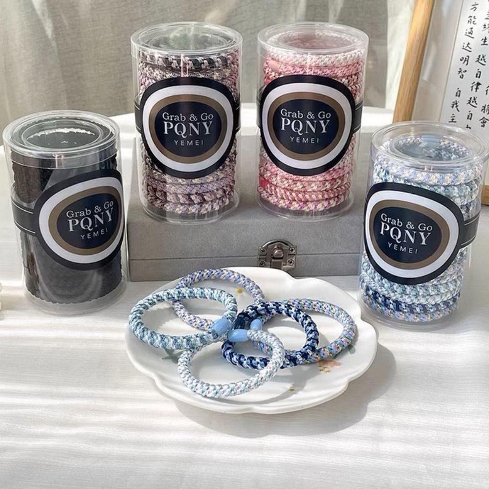 15Pcs/Set Braided Twisted Hair Ties High Elastic Hair Rope New Ponytail Hairbands  Women Girls