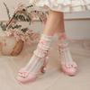 Baotou sandals lolita shoes princess lo shoes with skirt high heels  thick heel single shoes  lolita shoes
