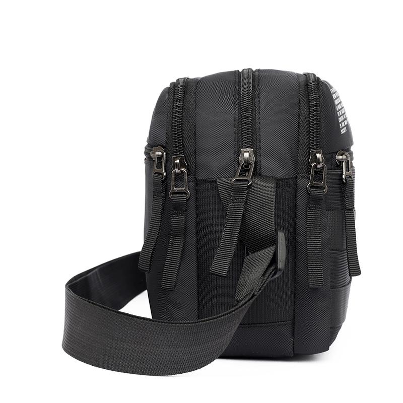 Borsa a tracolla leggera da uomo multistrato in nylon, alla moda, casual, per viaggi d'affari, resistente, con tracolla rimovibile