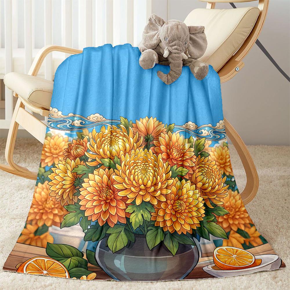 1pc Sunflower Pattern Blanket Comfortable Soft Lightweight Perfect for Travel Camping Picnics Sofa Office Bed Living Room Ideal Gift for Friends