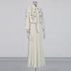 Retro Palace Heavy Industry Diamond-encrusted Two-piece Embroidery Coat Slim Sleeveless Dress Suit Women's