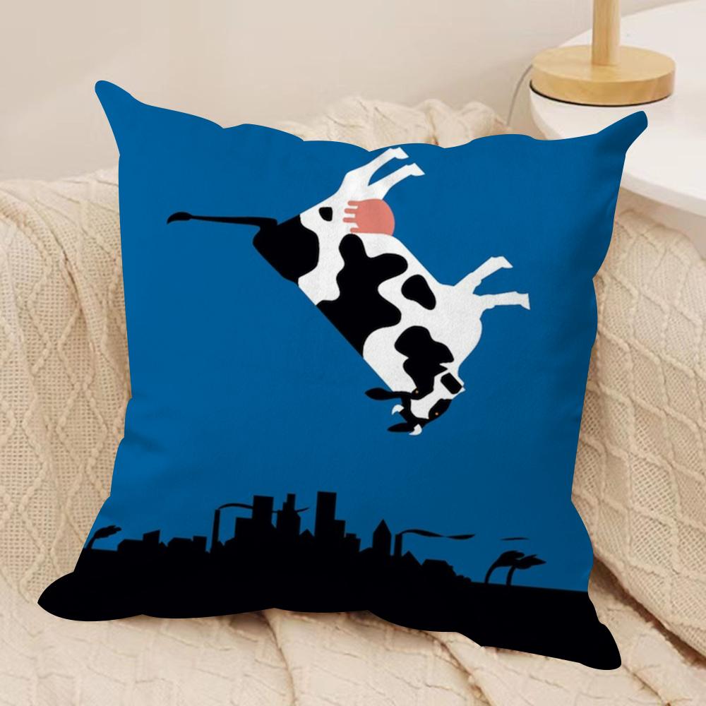 Cow Cartoon Fashion Cushion Cover Soft Plush Throw Pillow Cover DoubleSided Decorative Cushion Case Sofa Bedroom Home Decor