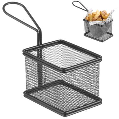 Miniature Fried Snack Serving Basket with Handle 100x80x75 Mm Hendi 425619