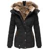 Winter Women Fashion Hooded Coat Faux Fur Warm Cotton Coats Casual Outerwear Fur Collar Jackets