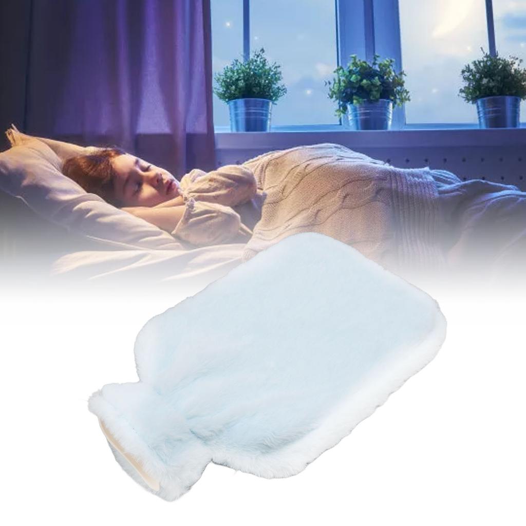 Hot Water Bottle 2000ML Water Injection Hot Water Bag With Plush Cover for Discomfort Relief
