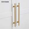 Tinyhob Solid Brass Handle Kitchen Cabinet Door Handles Drawer Pulls  T Bar Bedroom Knobs Wardrobe Decor Furniture Hardware