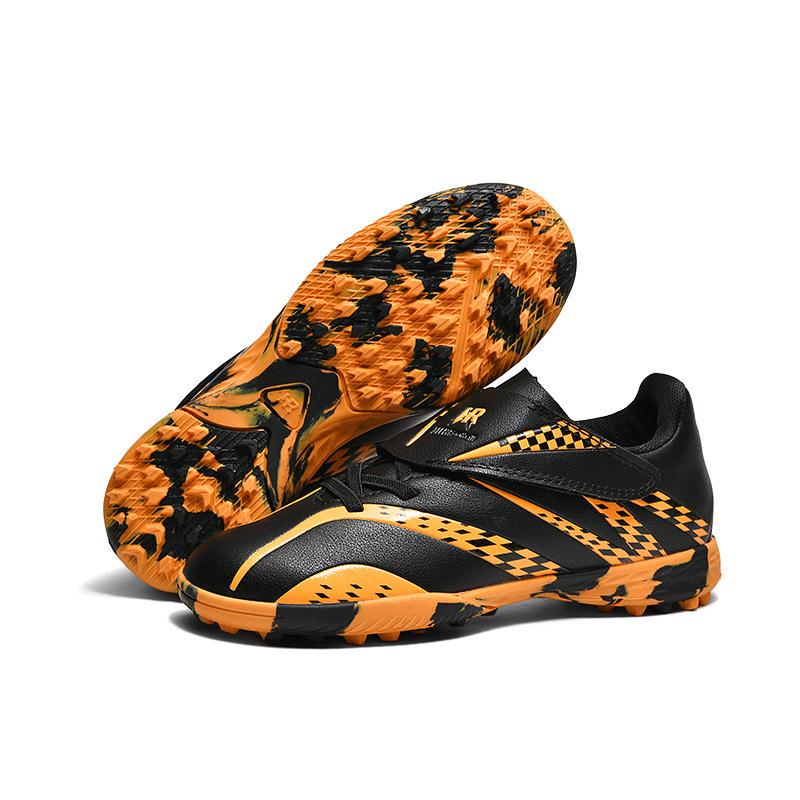 New Velcro + Lace-Up Children's Football Shoes Broken Nails Male and Female Students Primary School Students Competition Training Sports