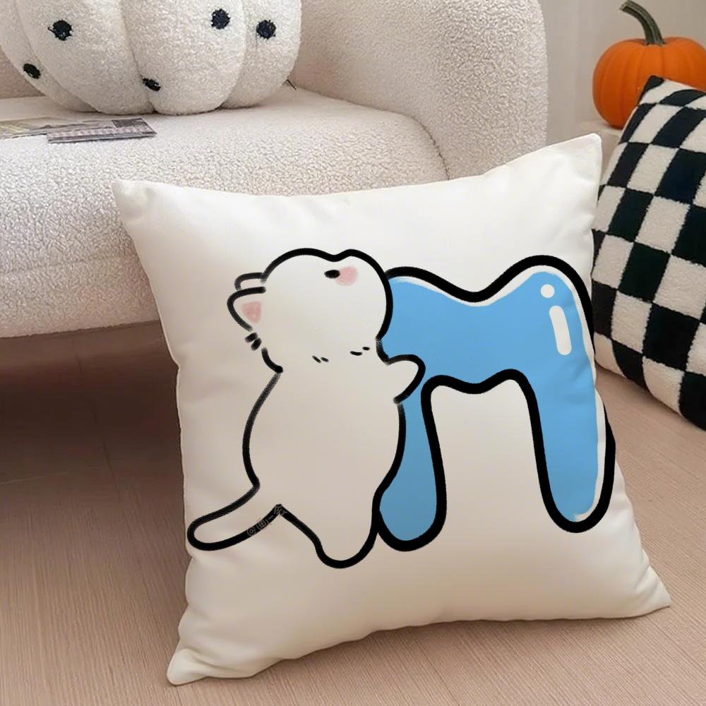 Süßer Custom Art Katze Personalisierter Kissenbezug Überwurf Kissenbezug Verdeckter Knopf Strapazierfähiges Polyester Stuhlkissen