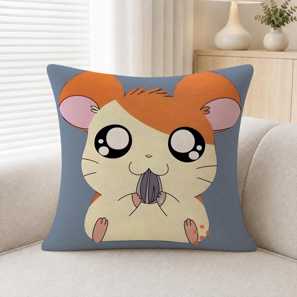 Anime Hamtaro Cushion Cover Soft Plush Cushion Covers Fluffy Throw Pillow Cases For Sofa Bedroom Home Decor