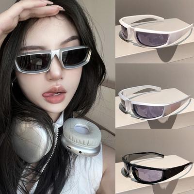 Y2K Sport Punk Sonnenbrille Damen Herren Quadratisch Vintage Shades Trendy Goggle Sonnenbrille Brillen
