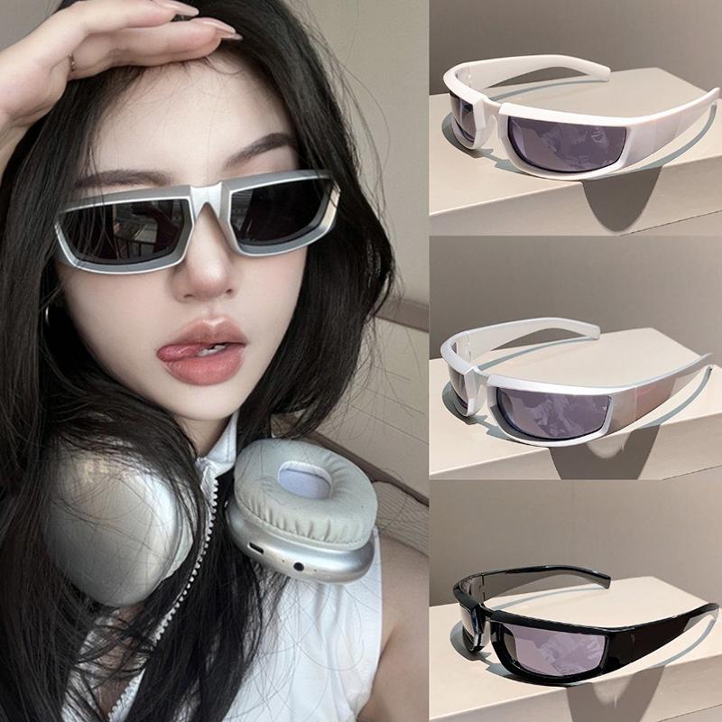 Y2K Sports Punk Sunglasses Women Men Square Vintage Shades Trendy Goggle Sun Glasses  Eyewear