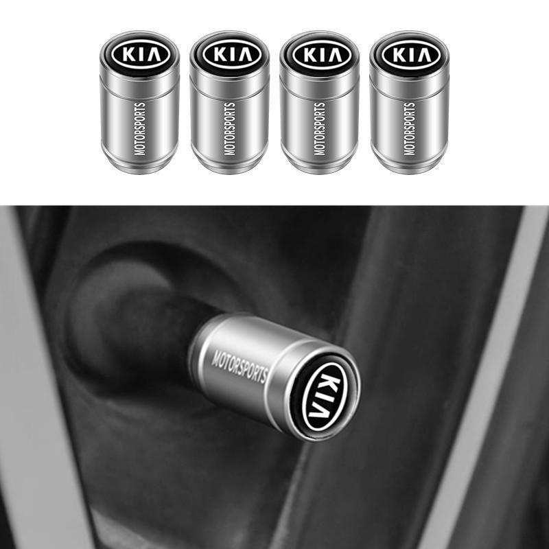 UPVD5 4PCS 3D Metal Tire Valve Caps Car Tyre Air Stems Cover Decorate For KIA Sportage Rio Ceed Picanto K5 K9 Sorento Accessories