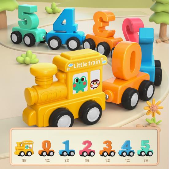 7/11/12/14Pcs/Set Magnetic Number Train Toy Kit Toddlers Number Counting Color Sorting Preschool Learning Activity Educational Train Toy Birthday Gift