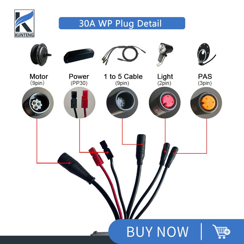 Electric Bicycle JN Controller 15A-35A SM Waterproof Plug 250W350W500W750W1000W1500W For Ebike Hub Motor Wheel Accessories