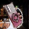 Luxury Lanyard Glitter Magnetic Holder Case For Samsung Galaxy S25 S24FE S23 Ultra S22 S21 S20 Plus Note 20 Ultra Silicone Cover
