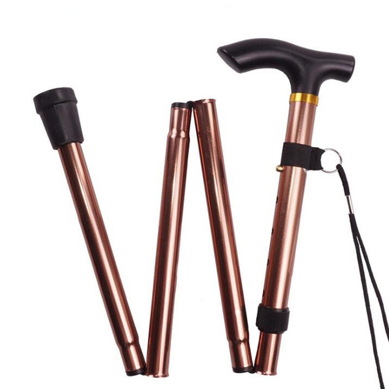 

Outdoor Folding Hiking Cane Elderly Travel Walking Stick Telescopic Height Adjustable Senior Walking Stick One Size