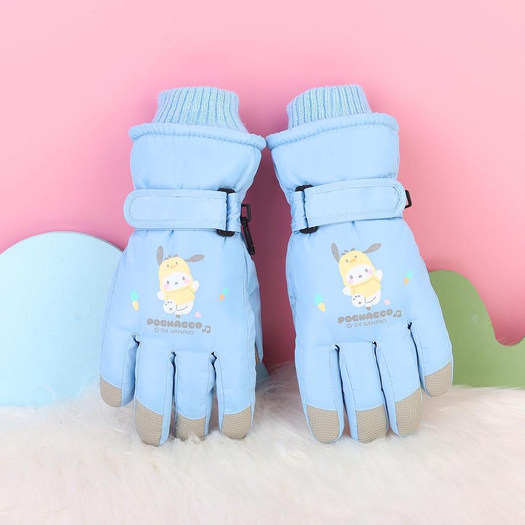 Children's Winter Ski Gloves: Thick, Cold-Proof, Waterproof, Windproof, Non-Slip, Warm Cotton for Ages 3-17.