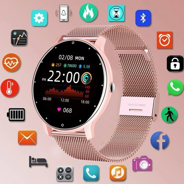 Smart Watch Ladies Full Touch Screen Sports Fitness Watch IP67 Waterproof Bluetooth For Android iOS Smart Watch