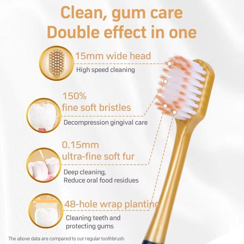 Gum Care Soft Bristle Adult Toothbrush Deep Oral Cleaning 1/6 Pcs Non-slip Handle for Daily Home Travel Use