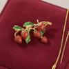 Brooch Pin Enamel Strawberry Surface Alloy Pin Shape Zinc Coats Suits Sweaters