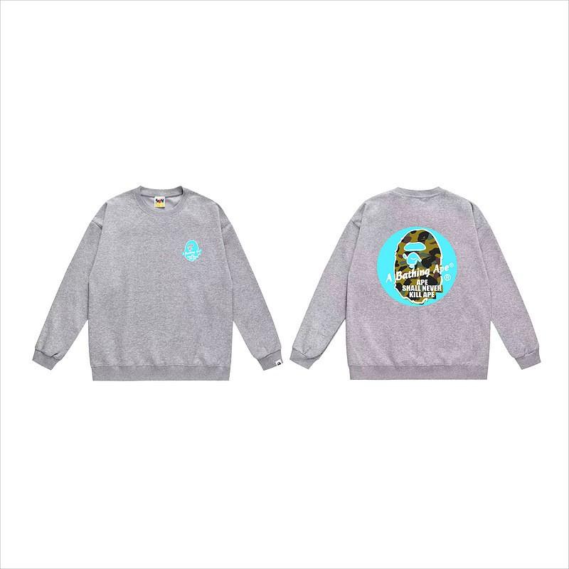 Unisex lässiger übergroßer Rundhals-Pullover mit Schriftzug-Print leichter Baumwoll-Hoodie