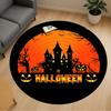 1pc Halloween Pumpkin Round Chair Mat Area Rug - Non-Slip, Floor Mat for Office, Bedroom, and Indoor Decor C1125081