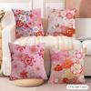 Cherry blossoms Cushion Cover Natural Linen Organic Fabric DoubleSided Printing Sofa Home Decor Gift Pillow Cover
