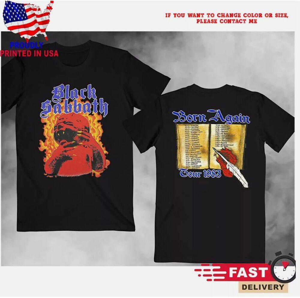 

Hot Black Sabbath 1983 Born Again Tour Gift Family Men All Size T-Shirt Unisex T-Shirt XXXL