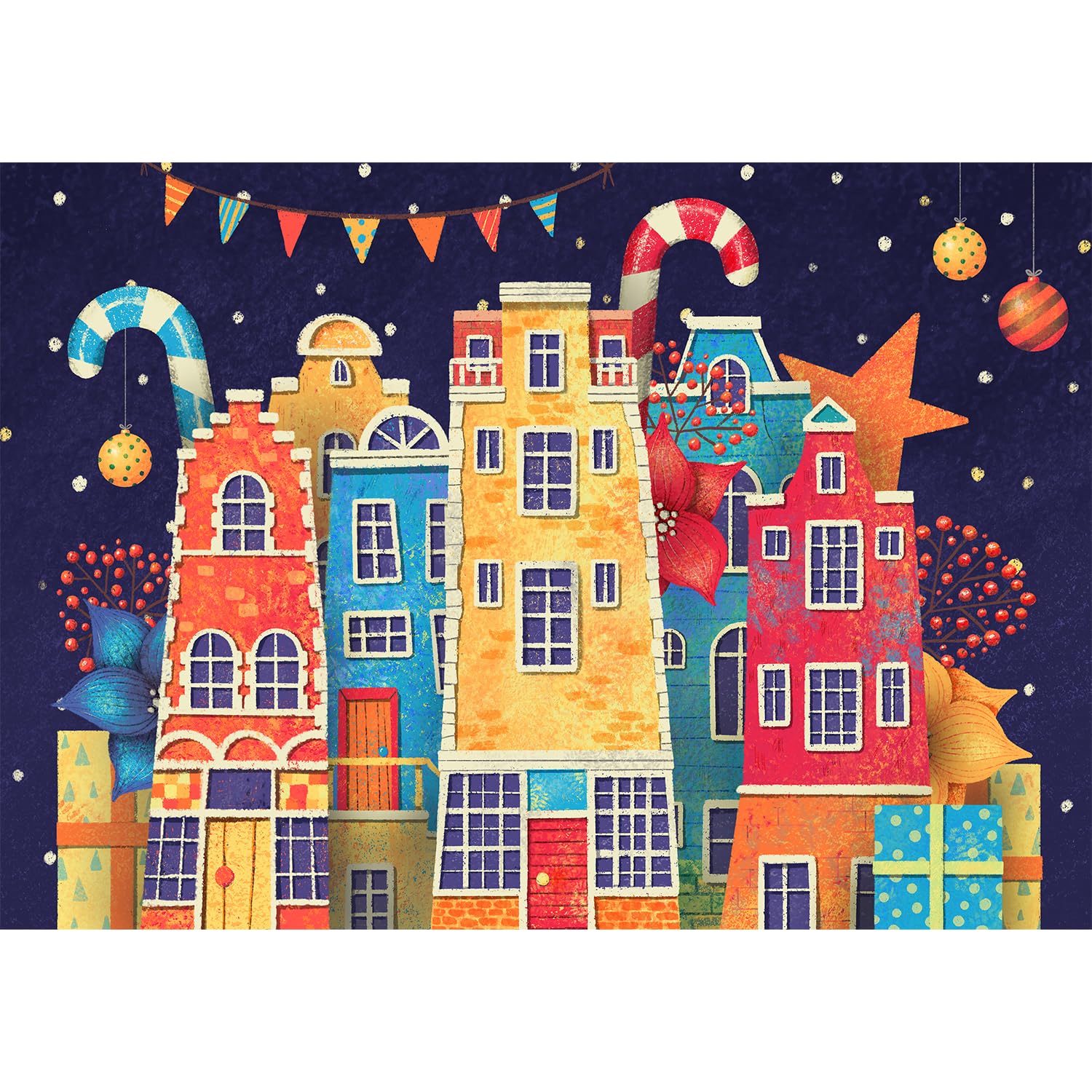 

MISITU 100-Piece Jigsaw Puzzle, Large Piece Puzzle, Landscape Painting, Christmas Building Decoration, Gift, Birthday, Anniversary, Celebration,