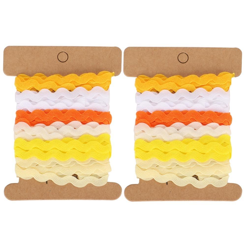 2pcs Versatile 8mm Width Rick Rack Trim Multi-Colors 2 Rolls Zig Zag Ribbon Woven Ribbon Tape For Sewing Projects