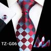 Plaid Formal Wear Men'S Tie Pocket Towel Cuff Three-Piece Set