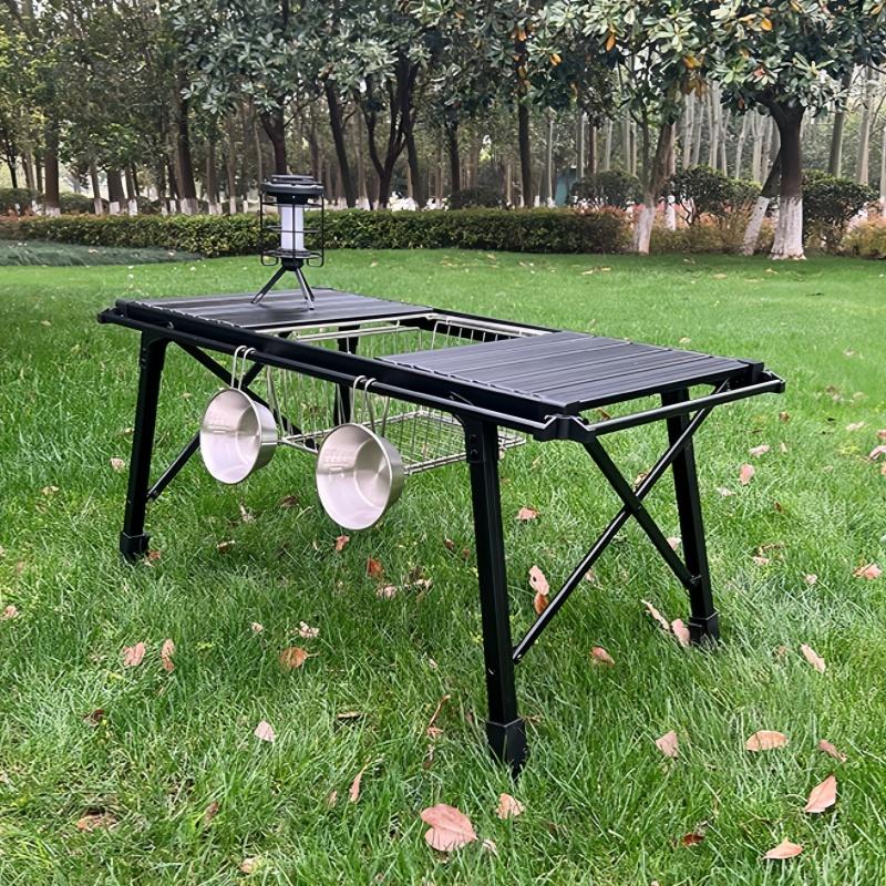 IGT Folding Storage Basket Stainless Steel One Unit Drain Basket Outdoor Camping Multi-Functional Egg Roll Table Accessories
