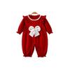 Youqi 2026 Autumn Baby Red Long-Sleeve Romper for Hundred Days Birthday Celebration