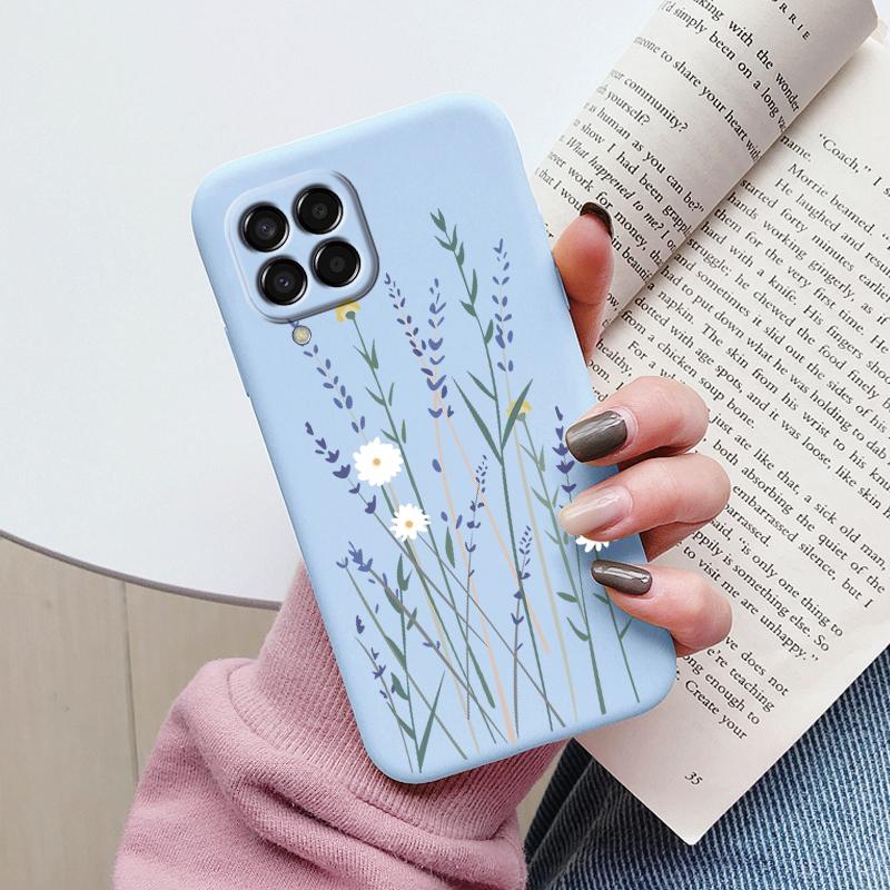For Samsung Galaxy M33 M53 5G Case Cute Fashion Heart Flowers Soft Silicone Bumper Cover For Samsung M13 M15 M55 M35 Fundas TPU