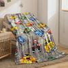 Vintage Cars Route 66 Pattern Blanket bedroom Blanket for Livingroom Couch lunch break Soft throw for Friend's festival Gift