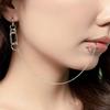 Metal Fake Earrings Lip Ring with Long Chains Non-Piercings Earring Ear Clip