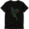 Hummingbird T Shirt Floral Bird Graphic Tee Colorful Nature Garden Lover Top