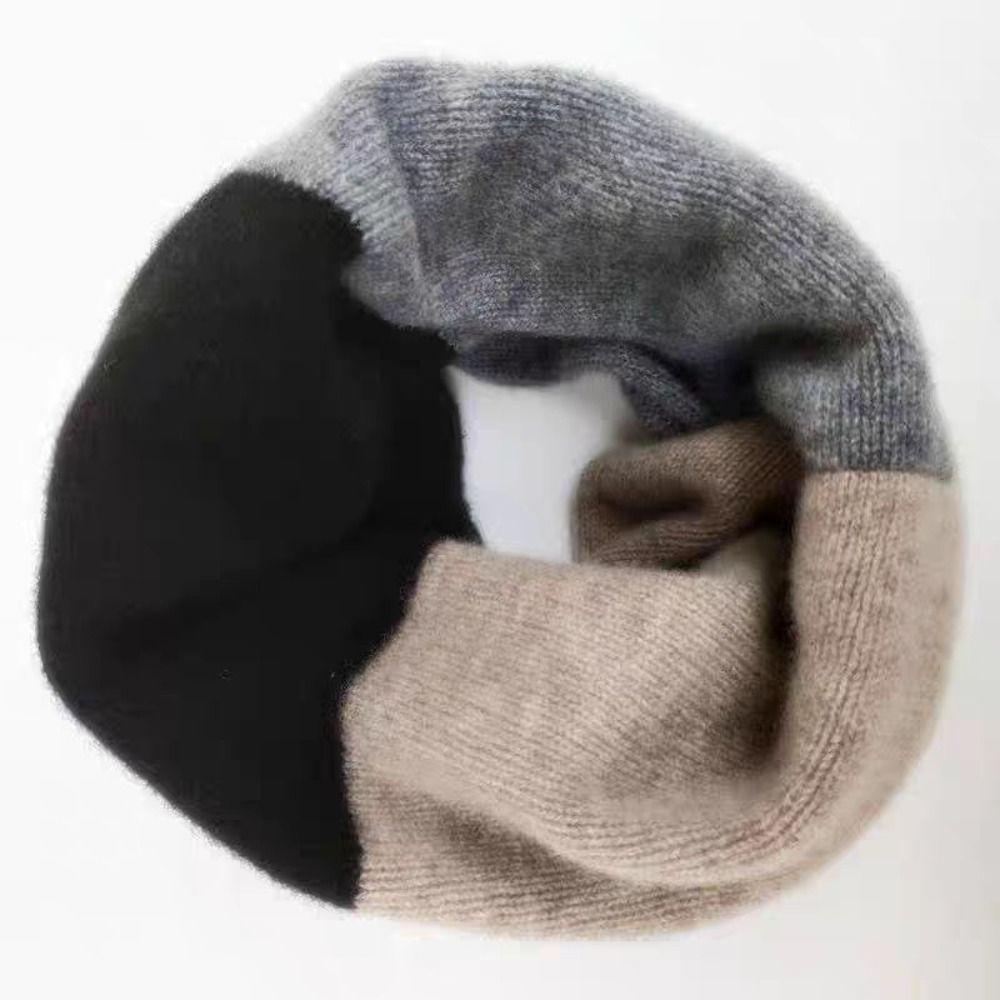 Windproof Infinity Scarf Splicing Color Loop Neck Gaiter Soft Neck Collar Autumn Winter