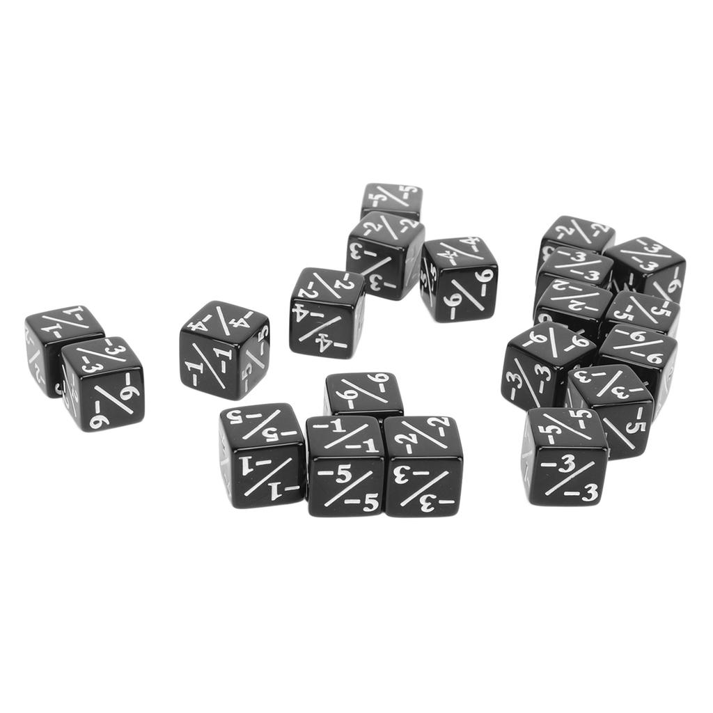 20 Stück Würfelset Puzzle Spaß 6-seitige Zahlen Acrylwürfel für Spiele Vorschulerziehung Schwarz