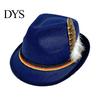 Versatile Casual Hat Fedora with Feather, Short Brim Vintage Jazz Hat, German School Cultural Festival Accessory Oktoberfest Costume Accessories