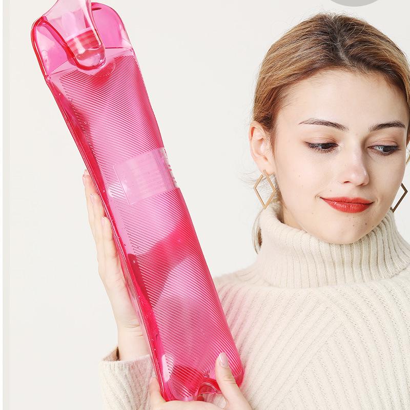 Große Heißwasserflasche für Bauch, Nacken und Rücken – Langes Streifendesign für die Wärmetherapie
