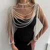 Catena Corpo Multi-Strato di Perle di Lusso per Donna Elegante Collana a Catena per Spalla con Perle e Nappa per Matrimonio Sposa Festa Serale