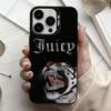 J-Juicy C-Couture  Phone Case For iPhone17,16,15,14,13,12,11 Plus,Pro Max Black Candy Silver Plated Cover