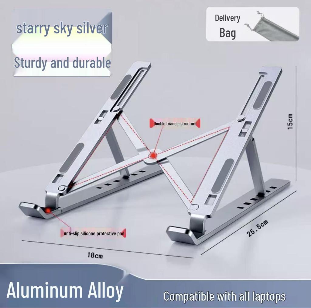Foldable 16/18-Inch Height-Adjustable Laptop & Tablet Cooling Stand