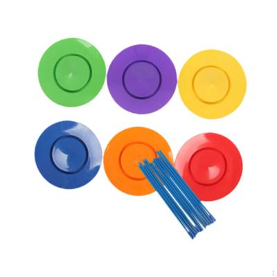 6x Juggling Set Props Motor Skill Performance Carnival Rotating Plates with Sticks
