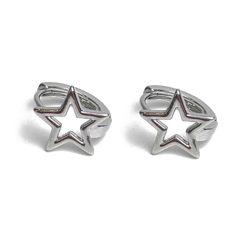 Personality Rhinestones Stud Earrings For Women Men Punk Star Earring Sliver Piercing Ear Studs Couples Fashion Jewelry